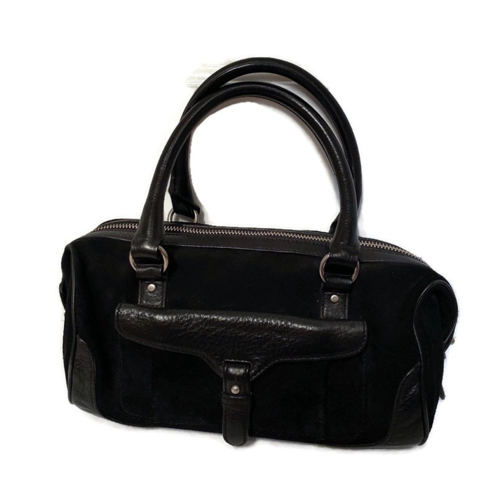 ⭐️LRL LAUREN RALPH BAG SATCHEL BLACK LEATHER SUEDE